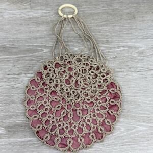 Antique Handmade Crochet Doily Purse